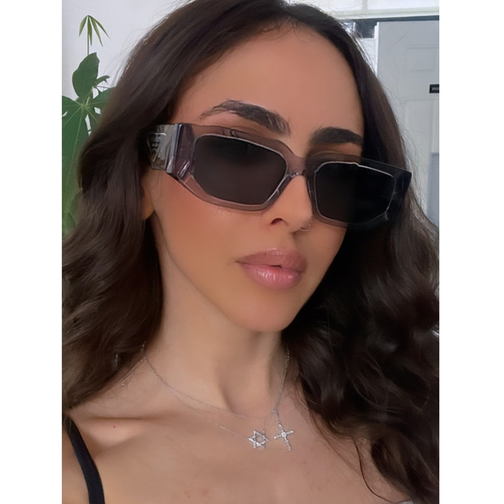 NEW Prada PR09ZS Symbole Grey Transparent Sunglasses $578